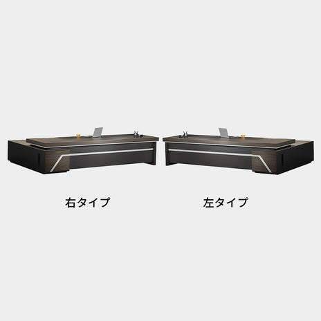 事務デスク　多機能　エグゼクティブデスク　プレジデントデスク　ハイグレード感　サイドキャビネット　多目的卓上コンセント　ダイヤル錠　PC用通気口　グレー　カスタマイズ可能　LBZ-M015