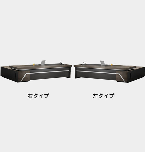 事務デスク　多機能　エグゼクティブデスク　プレジデントデスク　ハイグレード感　サイドキャビネット　多目的卓上コンセント　ダイヤル錠　PC用通気口　グレー　カスタマイズ可能　LBZ-M015