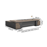 役員用デスク　おしゃれ　エグゼクティブデスク　社長机　オフィスデスク　サイドキャビネット　配線ボックス　ウォールナット　カスタマイズ可能　LBZ-M042