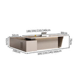 エグゼクティブデスク　社長机　オフィスデスク　LED　放熱対応　モダン　優雅　ウォールナット　カスタマイズ可能　metamall