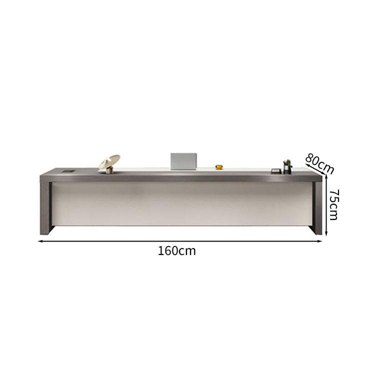 執務　用　テーブル　エグゼクティブデスク　社長机　オフィスデスク　配線ボックス　通気孔　モダン　優雅　ウォールナット　カーキ　カスタマイズ可能　LBZ-M045