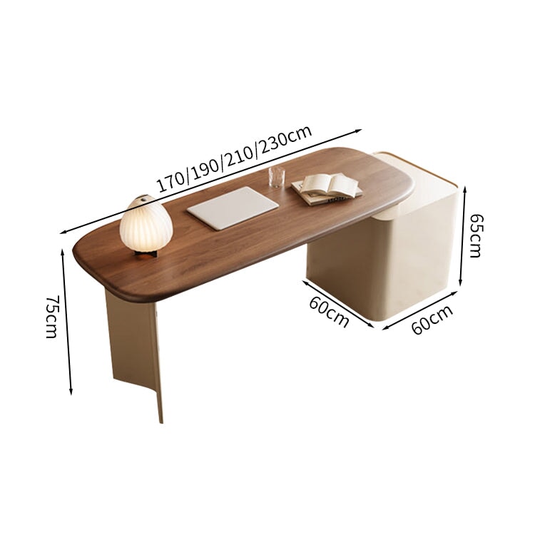 執務デスク　オフィステーブル　社長机　オフィスデスク　サイドキャビネット　引き出し　コンセント　ゆとり　書斎用　モダン　ブラウン　LBZ-M051　metamall