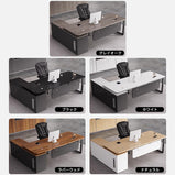 社長デスク　エグゼクティブデスク　オフィスデスク　エコ素材　Ｒ加工　配線孔付き　幕板付き　通気孔付き サイドキャビネット　オープン収納　LBZ-S012