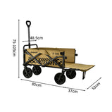 アウトドアワゴン　キャリーカート　キャリーワゴン　オックスフォード生地　スチールフレーム　キャスター　大容量　アウトドアワゴン　折りたたみ　ピクニック　　便利 コンパクト　収納　LYC-M011　metamall