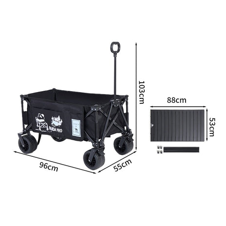 キャスター　キャリーカート　アウトドアワゴン　キャリーワゴン　スチールフレーム　クイックキャンプ　折り畳み式天板付き　アウトドアワゴン　折りたたみ　キャリーワゴン　キャリーカート　便利　収納　LYC-M009　metamall