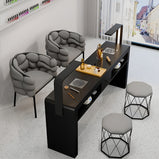 ネイルデスク ブラック　チェア　セット　メラミン化粧板　フランネル　高密度ウレタンフォーム　高品質　ポップ　ブラック　MJZY-M010