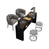 ネイルデスク ブラック　チェア　セット　メラミン化粧板　フランネル　高密度ウレタンフォーム　高品質　ポップ　ブラック　MJZY-M010