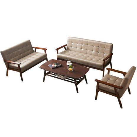 北欧風　シンプル　モダン レトロ　2人掛け　ソファチェア　無垢材 　アパート　マンション　レザーアート　SFY-K-002 kaguyasu