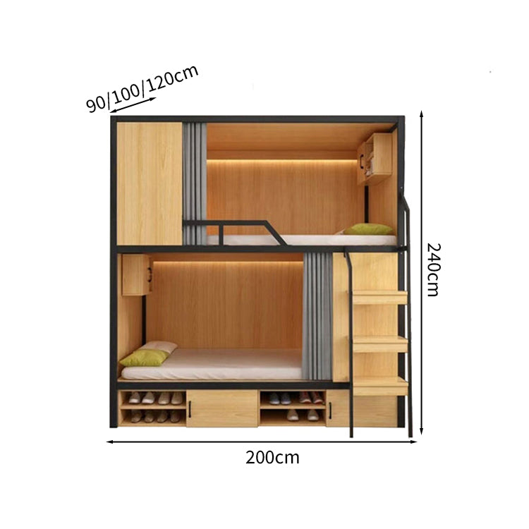 二段ベッド　親子ベッド　はしご　収納　開き戸　シューズボックス　ナチュラル　カスタマイズ可能　SCC-M015