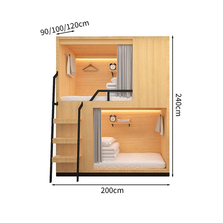 二段ベッド　親子ベッド　はしご　収納　開き戸　シューズボックス　ナチュラル　カスタマイズ可能　SCC-M015