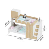 二段ベッド　ベッド　子供用　可愛い　収納　安全　滑り止め　ワードローブ 　引き出し　通気孔　カスタマイズ可能　SCC-M066　metamall