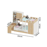 二段ベッド　ベッド　子供用　可愛い　収納　安全　滑り止め　ワードローブ 　引き出し　通気孔　カスタマイズ可能　SCC-M066　metamall