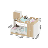 二段ベッド　ベッド　子供用　可愛い　収納　安全　滑り止め　ワードローブ 　引き出し　通気孔　カスタマイズ可能　SCC-M066　metamall
