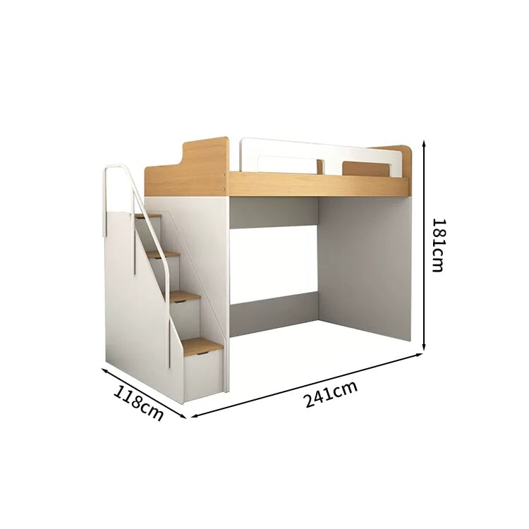 デスク付き二段ベッド　二段ベッド　ベッド　子供用　可愛い　収納　安全　本棚　はしご　デスク　シンプル　ホワイト　SCC-M068　metamall