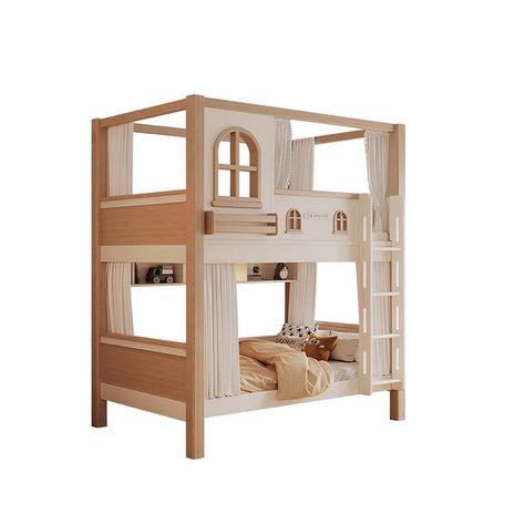 メラミン化粧板　エコ素材　ベッド下収納　ハシゴ　二段ベッド　天然木二段ベッド　Ｒ加工　ホワイト　シンプル　子供用　階段　滑り台　ベッドガード　SCC-M086