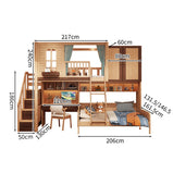 天然木二段ベッド　二段ベッド　安全性の高い二段ベッド　機能性　デスク　収納スペース　ベッドガード　天然木　扉付き収納　ハシゴ　階段　カスタマイズ可能　SCC-M093