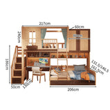 天然木二段ベッド　二段ベッド　安全性の高い二段ベッド　機能性　デスク　収納スペース　ベッドガード　天然木　扉付き収納　ハシゴ　階段　カスタマイズ可能　SCC-M093