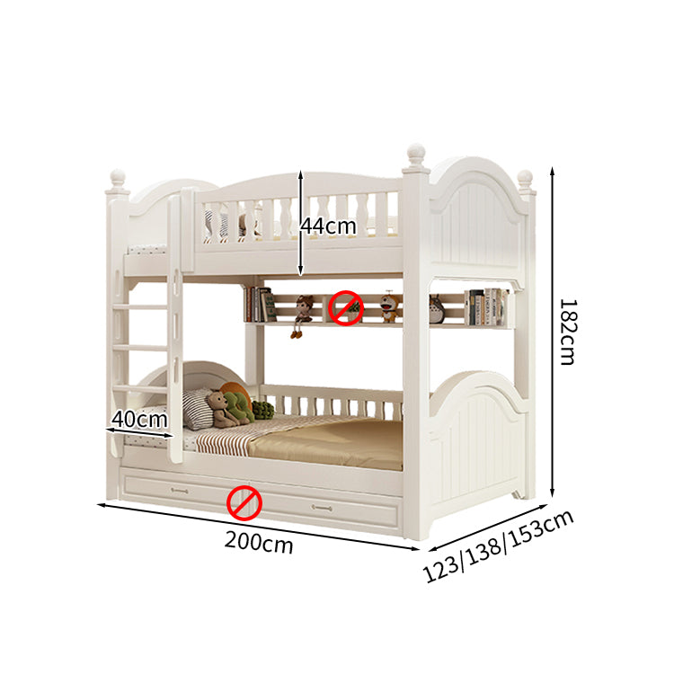 収納スペース　天然木　引き出し　跳ね上げベッド　太い角柱　落下防止ガード　ベッド　二段ベッド　子供ベッド　機能的　ホワイト　SCC-M098