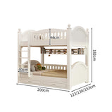 収納スペース　天然木　引き出し　跳ね上げベッド　太い角柱　落下防止ガード　ベッド　二段ベッド　子供ベッド　機能的　ホワイト　SCC-M098