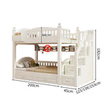 収納スペース　天然木　引き出し　跳ね上げベッド　太い角柱　落下防止ガード　ベッド　二段ベッド　子供ベッド　機能的　ホワイト　SCC-M098