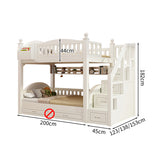 収納スペース　天然木　引き出し　跳ね上げベッド　太い角柱　落下防止ガード　ベッド　二段ベッド　子供ベッド　機能的　ホワイト　SCC-M098