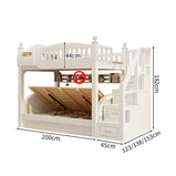 収納スペース　天然木　引き出し　跳ね上げベッド　太い角柱　落下防止ガード　ベッド　二段ベッド　子供ベッド　機能的　ホワイト　SCC-M098