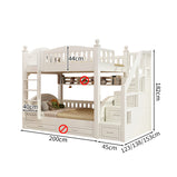 収納スペース　天然木　引き出し　跳ね上げベッド　太い角柱　落下防止ガード　ベッド　二段ベッド　子供ベッド　機能的　ホワイト　SCC-M098