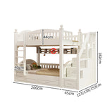 収納スペース　天然木　引き出し　跳ね上げベッド　太い角柱　落下防止ガード　ベッド　二段ベッド　子供ベッド　機能的　ホワイト　SCC-M098