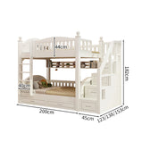 収納スペース　天然木　引き出し　跳ね上げベッド　太い角柱　落下防止ガード　ベッド　二段ベッド　子供ベッド　機能的　ホワイト　SCC-M098