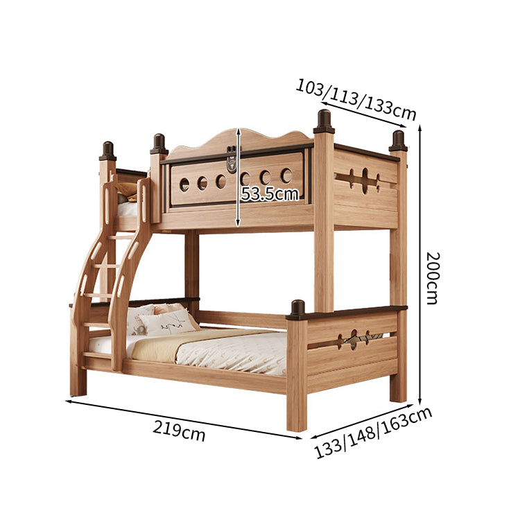 ローズウッド　分離可能　ワニス塗装　大容量　引き出し　跳ね上げベッド　ベッド　二段ベッド　子供ベッド　ウォールナット　実用　SCC-M099