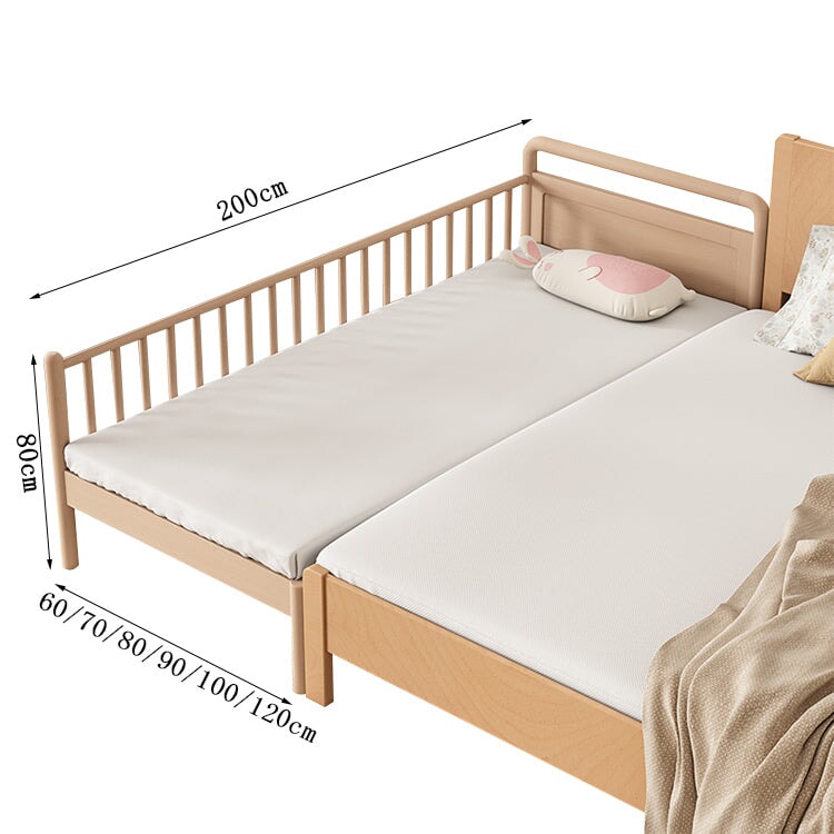 延長ベッド　プラスベッド　継ぎ足し　落下防止柵　天然木　ケヤキ材　シンプル　子供用　ナチュラル　カスタマイズ可能　metamall