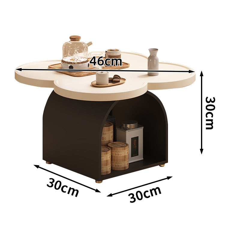 ローテーブル　テーブル　座敷テーブル　サイドテーブル　R加工　カーボンスチール　天然木　シンプル　ホワイト　CJ-M067