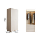 ワードローブ　大容量　クローゼット　高級感　重厚感　自然の風合い　メラミン化粧板　サイドラック　分類収納　ハンガーパイプ　ホワイト　YG-M015