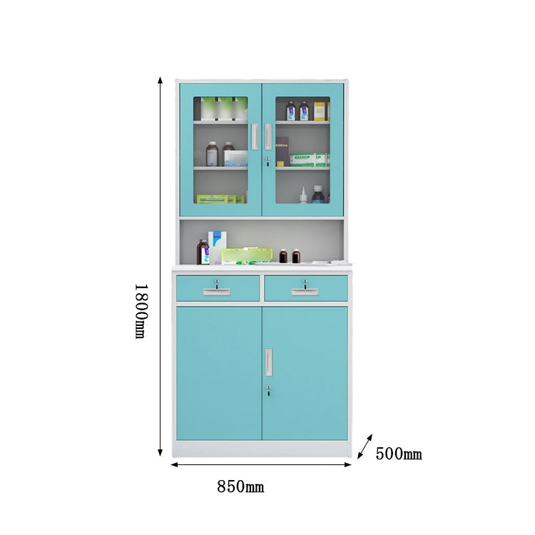 医療用キャビネット　ドクターキャビネット　薬棚　冷間成形鋼　引出し付き　分類収納　鍵付き　シリンダー錠付き　可動棚板　ホワイト　グレー　metamall