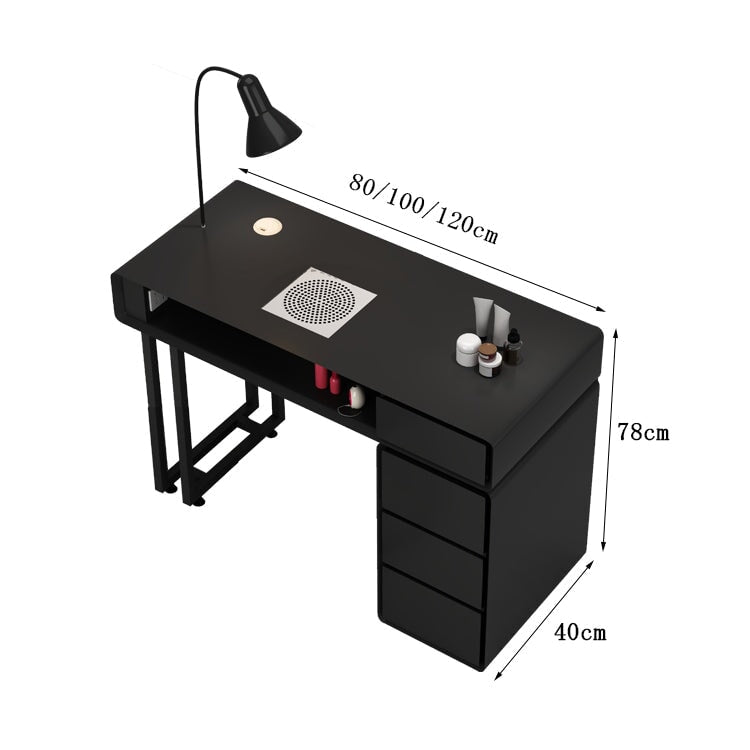 ネイルデスク　チェア　メラミン化粧板　ロの字脚　スチールフレーム　クリーニングバッグ　フリース生地　高密度ウレタンフォーム　分類収納　引き出し　ブラック　metamall