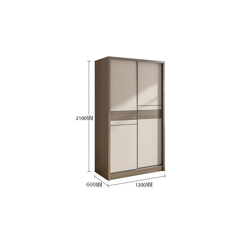 クローゼット　ワードローブ　服収納　壁面収納　大容量　多段式　分類収納　ライト付き　ドレッサー　メラミン化粧板　ドレッサーミラー　静音レール　YG-M025　metamall