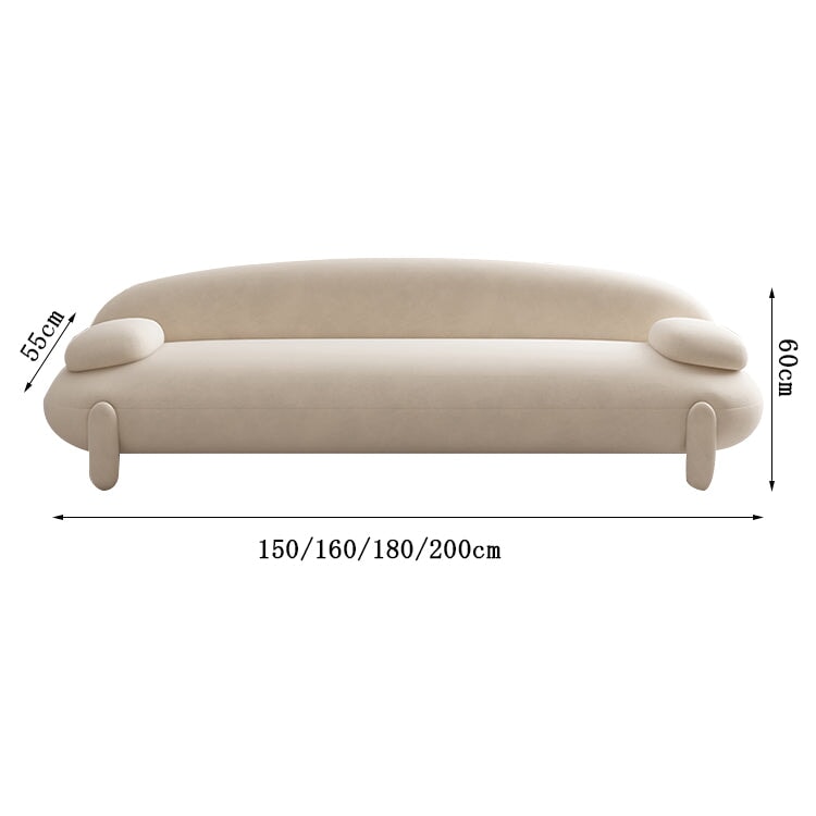 ソファ　リビングソファ　ウレタンフォーム　フリース　木製レッグ　パイン材　おしゃれ　丸み　モダン　2人掛け　３人掛け　キャメル　カスタマイズ可能　metamall