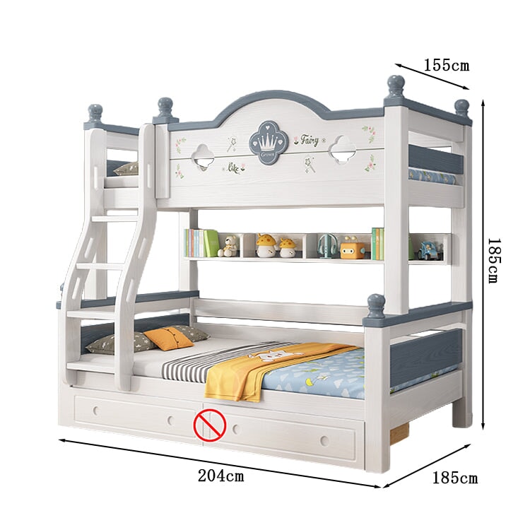 二段ベッド　親子ベッド　はしご　階段　引き出し　オープン収納　ラバーウッド　大容量　省スペース　ホワイト　metamall