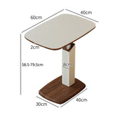 ローテーブル　テーブル　センターテーブル　昇降可能 　360度回転　木製　省スペース 　おしゃれ　ホワイト　CJ-M066