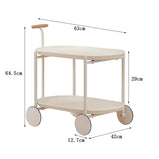 ワゴン　サイドテーブル　キャスター付き　ABS樹脂　スチールフレーム　落下防止のガード　シック　垢抜け感　天然木を使用　グリーン　metamall