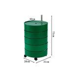 丸形　5段　ポータブルトロリー　収納棚　樹脂　回転式　デザイン　キャスター付き　オレンジ　metamall