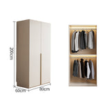 ワードローブ　大容量　クローゼット　高級感　重厚感　自然の風合い　メラミン化粧板　サイドラック　分類収納　ハンガーパイプ　ホワイト　YG-M015