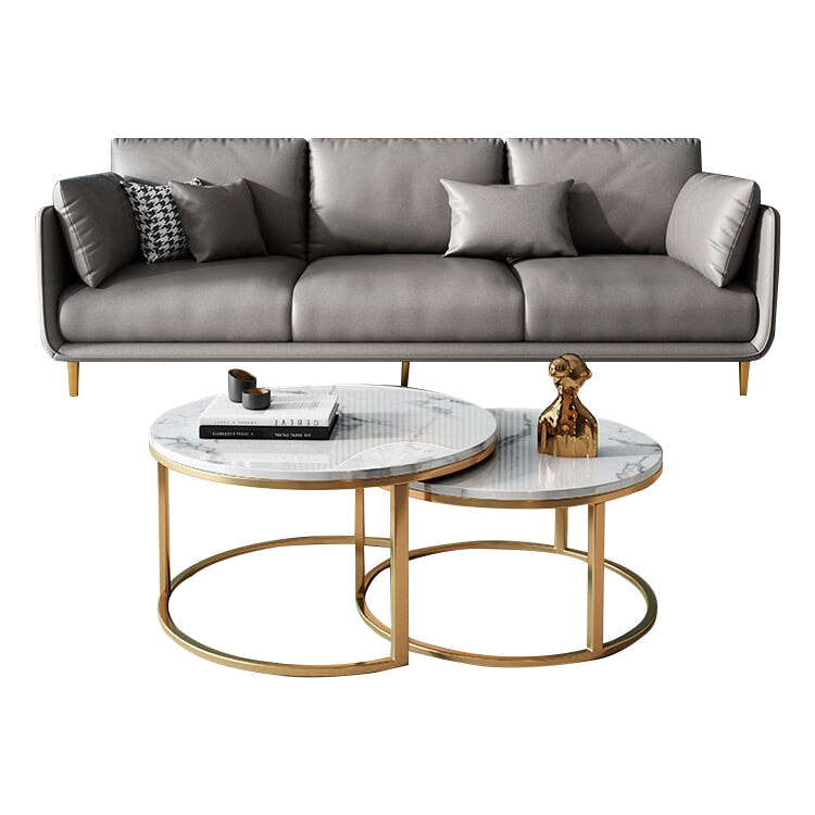 リビングソファ　ポリエステル生地　クッション付き　高密度ウレタンフォーム　ラテックス　シリコンフィル　スチール脚　天然木フレーム　チャコールグレー　カスタマイズ可能　metamall