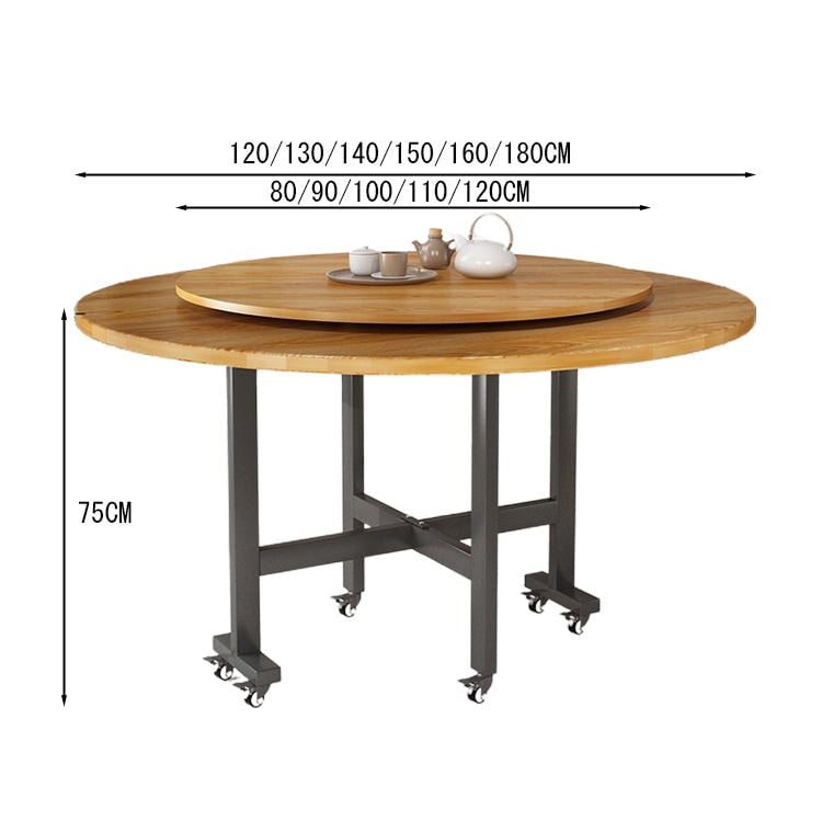 ターンテーブル　回転テーブル　折りたたみ　キャスター付き　おしゃれ　ウォールナット　ナチュラル　metamall