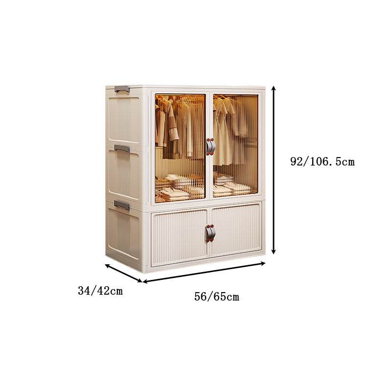 クローゼット　ワードローブ　服収納　壁面収納　大容量　多段式　分類収納　キャスター付き　ポリプロピレン　折りたたみ可能　YG-M031　metamall