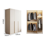 ワードローブ　大容量　クローゼット　高級感　重厚感　自然の風合い　メラミン化粧板　サイドラック　分類収納　ハンガーパイプ　ホワイト　YG-M015