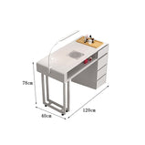 ネイルデスク　チェア　高密度ウレタンフォーム　フリース生地　クリーニングバッグ　掃除機　ライト付き　コンセント付き　メラミン化粧板　R加工　引き出し　ホワイト　metamall