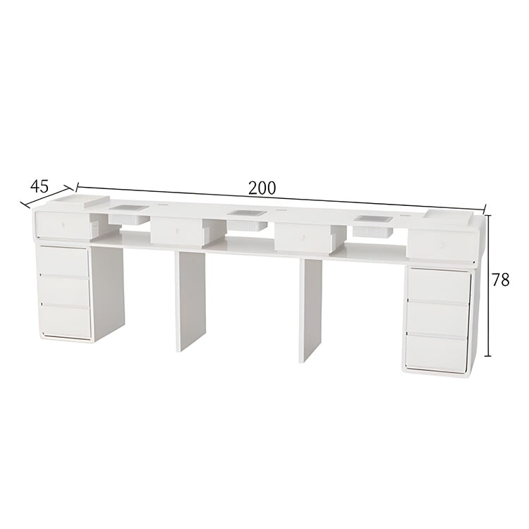 ネイルデスク　メラミン化粧板　チェア　焼付塗装　高密度ウレタンフォーム　フリース生地　ベニヤ合板　ねじれにくい　シンプルモダン　ホワイト　カスタマイズ可能　metamall