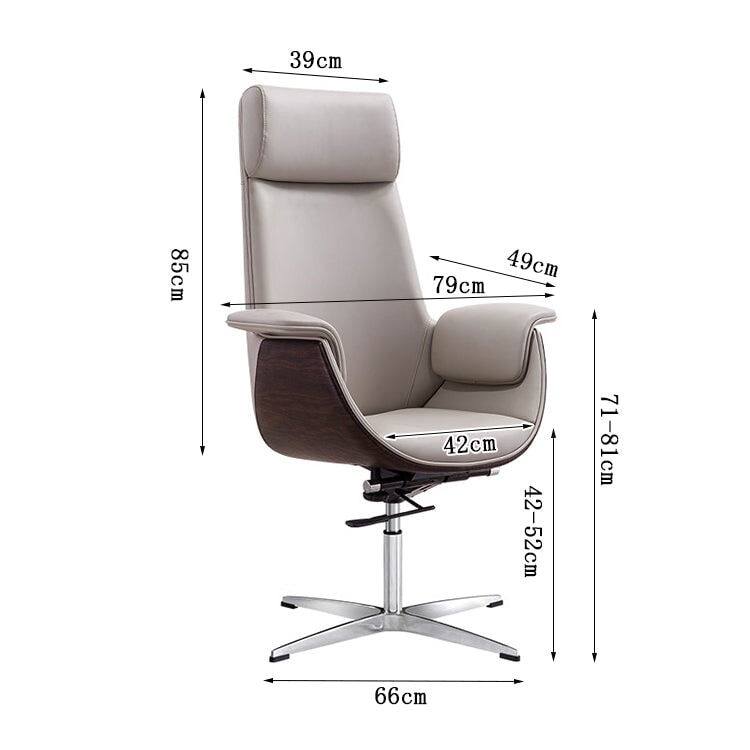 エグゼクティブチェア　オフィスチェア　ワークチェア　ヘッドレスト　スチール　高さ調節　人間工学　リクライニング　キャスター付き　シリンダー　ホワイト　metamall