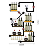 収納ラック　お酒収納　酒棚　壁面収納　フック付き　ワイングラスハンガー　バーキャビネット　スチール製　デザイン　天然木　バーントシェンナ　カスタマイズ可能　JG-M027 metamall 